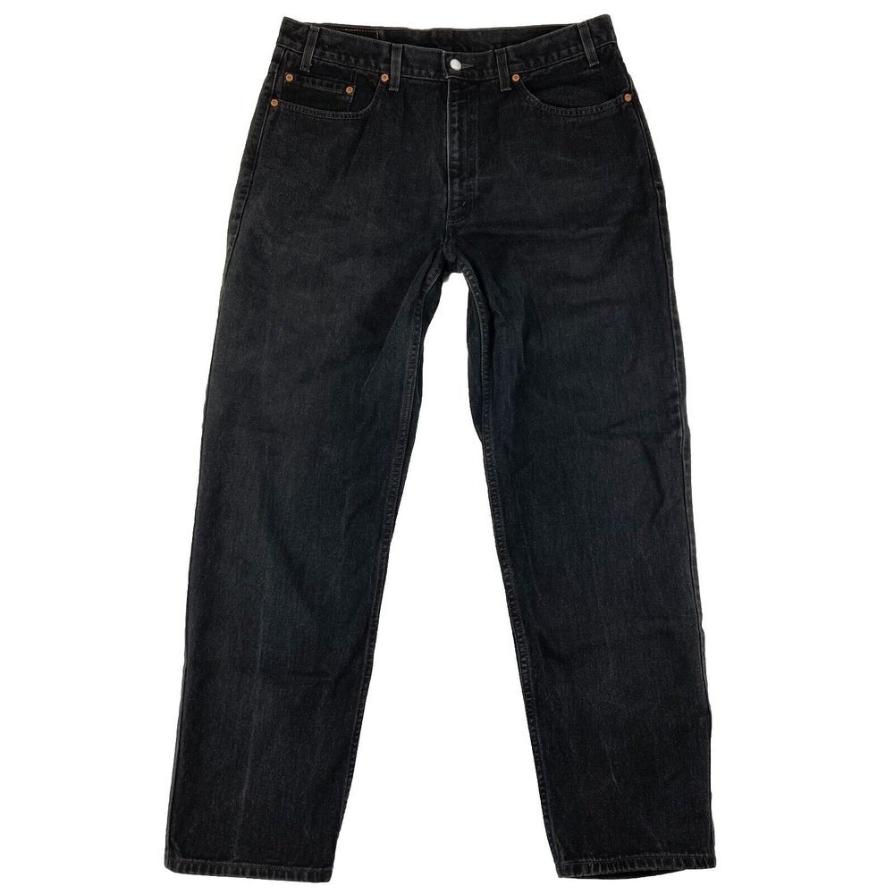 Levi's 550 Jeans Mens Relaxed Fit Black Dark Wash Size 38x32 (36x32 Measured)